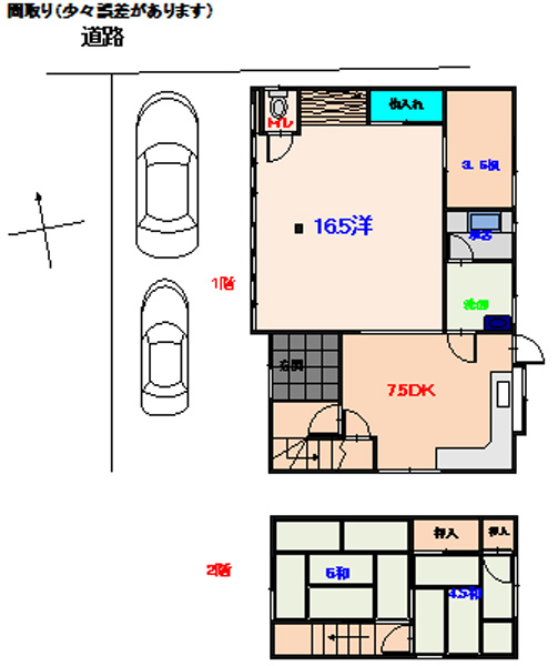 国道に面した一戸建て賃貸住宅！駐車場２台可能！